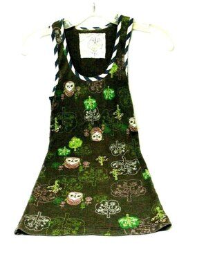 Crafty Couture Owl Barn Birds Summer Cool Ribbed Tank Top M Sleeveless